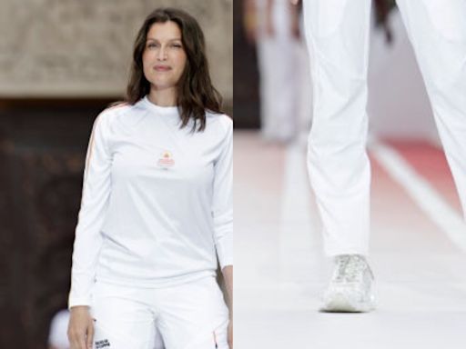 Model Laetitia Casta Makes an Appearance at the 2024 Paris Olympic Games in White Trainers Alongside Pharrell Williams