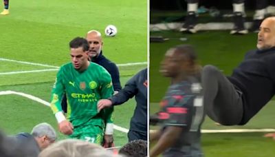 El video de la furia de Ederson con Guardiola y la caída viral de Pep tras la atajada que puede valer el título para el City