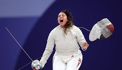 Olympic fencer Nada Hafez competes while seven months pregnant