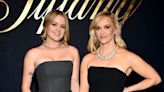 Reese Witherspoon and Ava Phillippe Coordinate in Structured Strapless Dresses at Tiffany & Co. Céleste Blue Book 2024 Launch