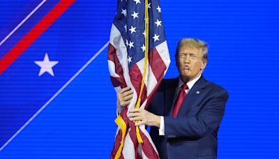 Donald Trump appears to violate US flag code in viral clip