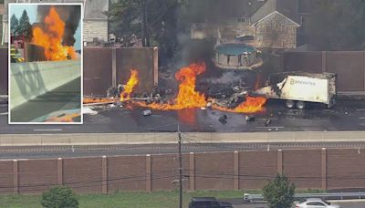NJ Route 3 accident: Tractor-trailer reportedly explodes, catches fire in Clifton