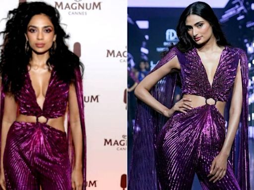 Cannes 2024: Sobhita Dhulipala Wears Blingy Purple Jumpsuit Previously Seen on Athiya Shetty During Ramp Walk
