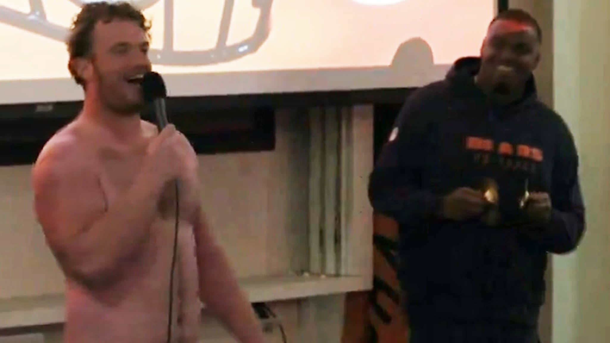 Bears' Theo Benedet Sports Tiny Swim Briefs, Sings 'God Bless The USA' In Rookie Showcase