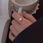 銀飾仿鉆花朵戒指簡約氣質新款潮開口可調節訂婚戒食指環送女友禮桃華