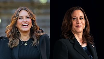 Internet Says Kamala Harris Is Giving 'Mariska Hargitay Vibes' After Approaching Reporters Like a TV 'Detective'