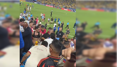 Video: seguimiento a la agresión que recibió el uruguayo Darwin Núñez en la vergonzosa pelea con los hinchas de Colombia - La Tercera