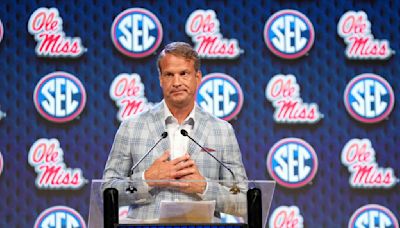 Mississippi coach Lane Kiffin had to hold it together at SEC Media Day as he spoke about late father