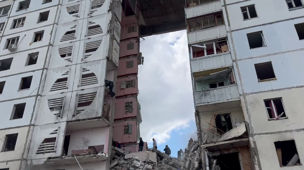 Russian governor seeking to blame Ukraine after apartment building entrance collapses in Belgorod