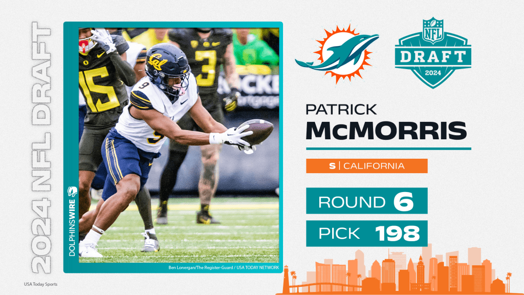 Dolphins pick Cal S Patrick McMorris at No. 198 in 2024 NFL draft