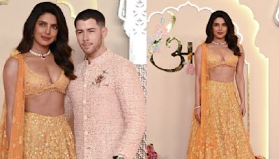 Priyanka Chopra and Nick Jonas Sparkle in Traditional Indian Attire for Anant Ambani and Radhika Merchant’s Wedding in Mumbai