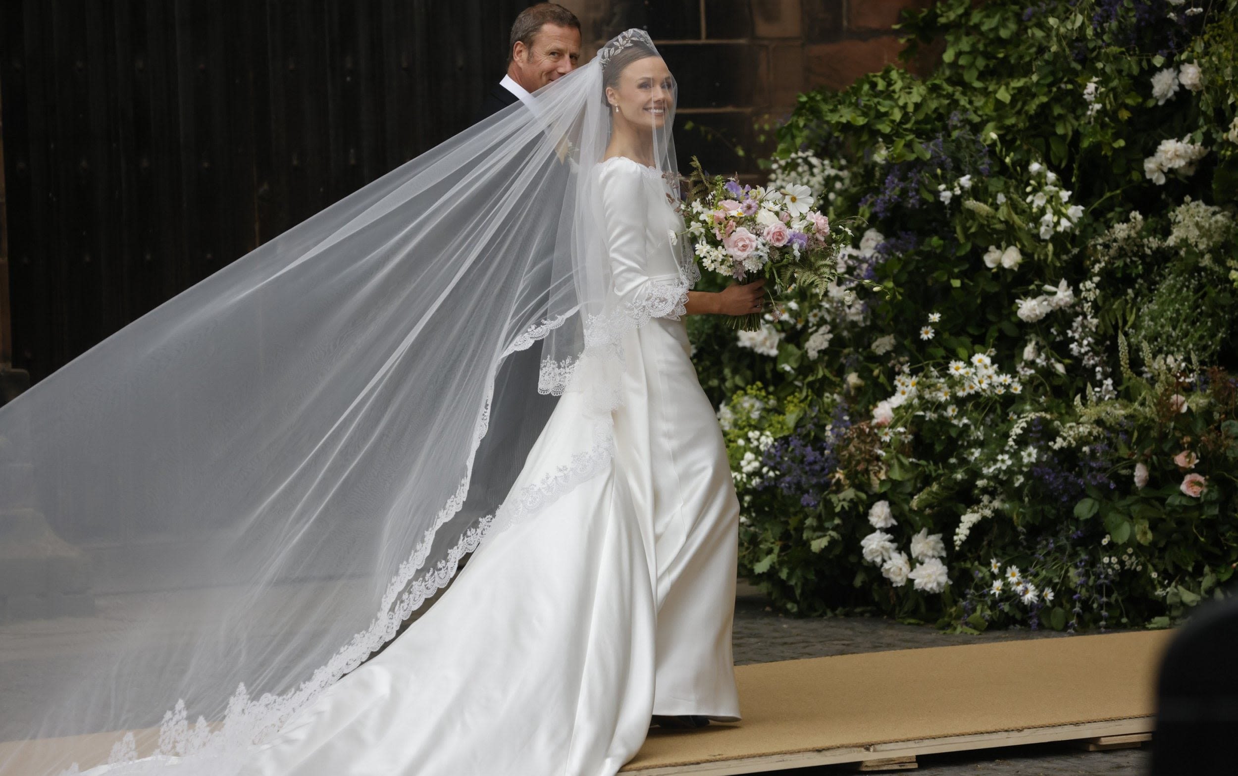 Olivia Henson wears a beautifully personal dress to marry the Duke of Westminster – with a special ‘something blue’