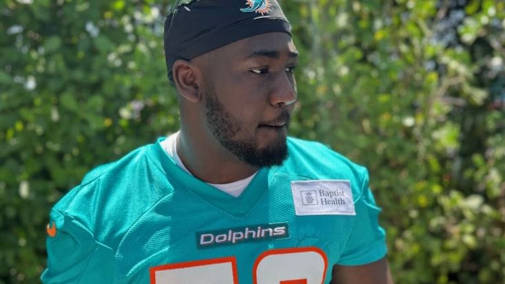 Dolphins rookie Mo Kamara was a bit, well, wound up on Day 1