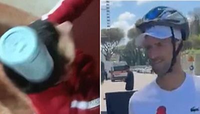 Italian Open: Novak Djokovic wears cycling helmet to sign autographs after being struck on head