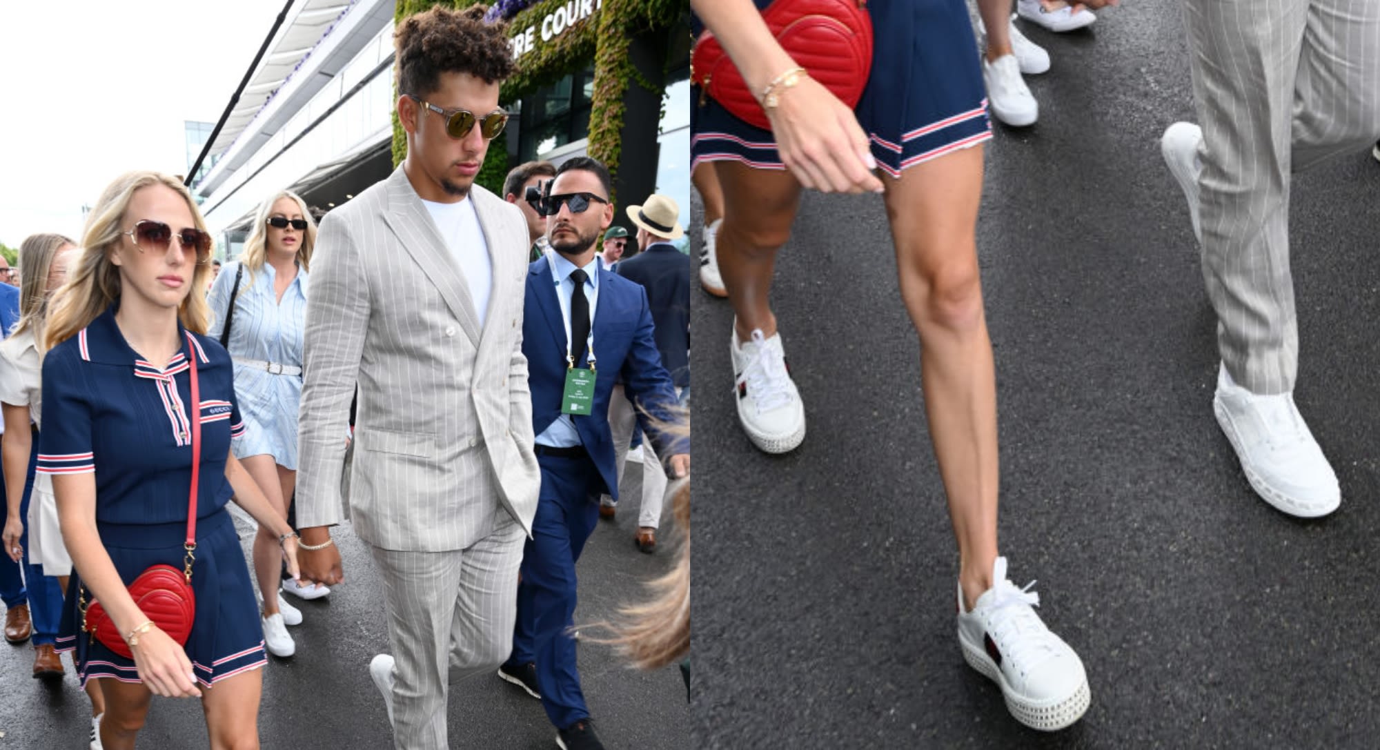 Patrick Mahomes and Brittany Mahomes Coordinate in White Sneakers Wimbledon 2024 Day 5