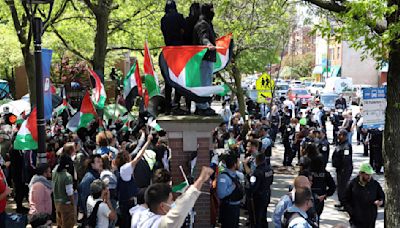 Remueven a la fuerza a decenas de manifestantes propalestinos durante una protesta en Chicago