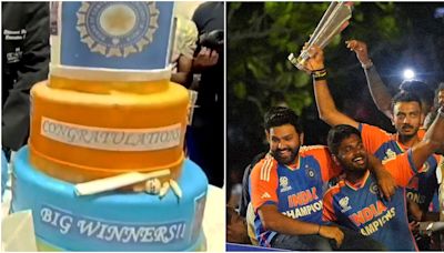 Indian cricket team welcomed home with cake resembling T20 World Cup trophy, see menu