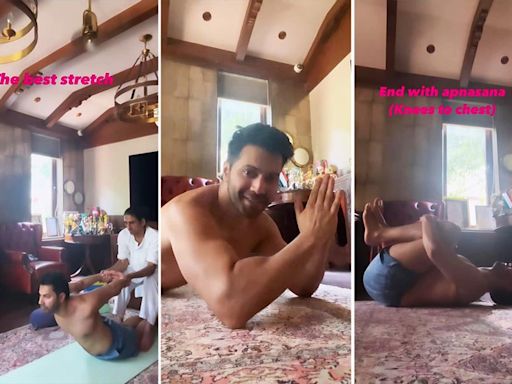 Seek inspiration from Varun Dhawan’s yoga session