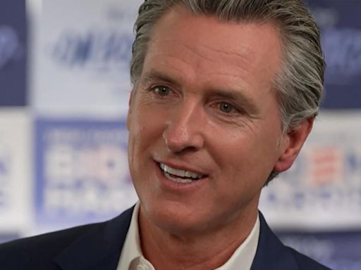 Gavin Newsom tells "CBS News Sunday Morning" he is "all in" with President Biden