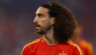 Marc Cucurella is BOOED by fans after controversial handball incident