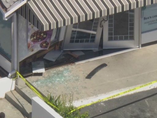 Driver plows into See's Candies in LA County