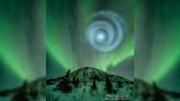 Ethereal whirlpool of light grows into a giant, perfect spiral above Alaska. What was it?