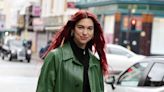 Dua Lipa Channeled Poison Ivy in a Pantsless, Green Leather Trench Coat Look