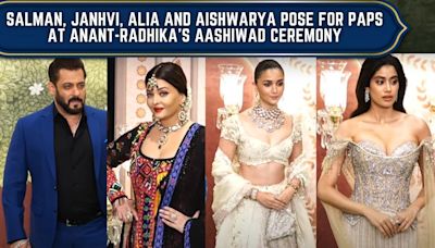 Salman, Alia, Janhvi, and Aishwarya grace Anant-Radhika's Aashirwad ceremony, posing for paps