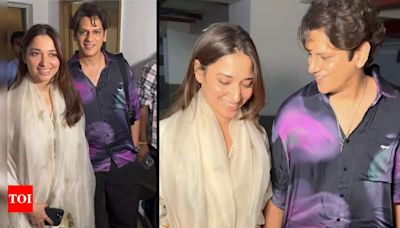 Vijay Varma-Tamannaah Bhatia walk hand-in-hand as they get spotted after screening of her new film Aranmanai 4 | Hindi Movie News - Times of India