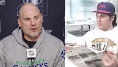 Canucks coach Tocchet reacts to his viral 1990s spaghetti video | Offside