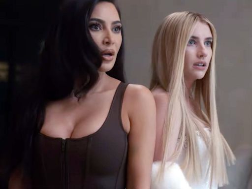 Emma Roberts Says Kim Kardashian Was 'Very Normal' on Set of 'AHS': 'She Doesn't Have a Huge Entourage'