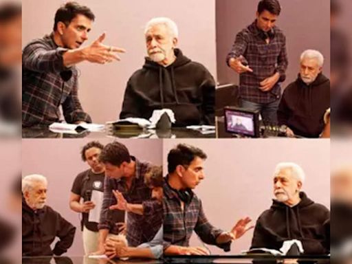 Sonu Sood welcomes Naseeruddin Shah to 'Fateh' sets | - Times of India