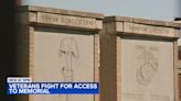 Veterans call for public access to North Park military memorial being used as migrant shelter