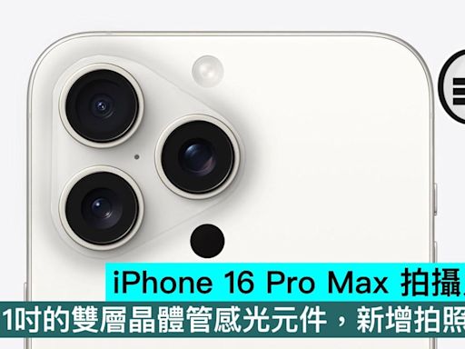 iPhone 16 Pro Max 拍攝力先啟，媲美 1吋的雙層晶體管感光元件，新增拍照按鈕 - Qooah