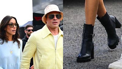 Brad Pitt’s Girlfriend Ines de Ramon Hits the Racetrack in Black Platform Booties at F1 Grand Prix of Great Britain