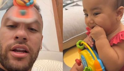 Neymar mostra drama ao brincar com a filha: 'Ela chora'