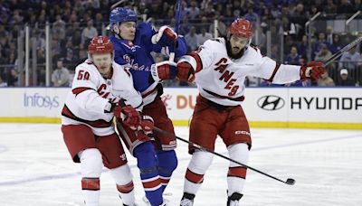 Hurricanes score 4 in third period, rally to beat Rangers 4-1 in Game 5 to avoid elimination