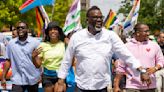 Mayor Brandon Johnson marches in the 52nd annual Chicago Pride Parade on June 25, 2023, in Chicago.