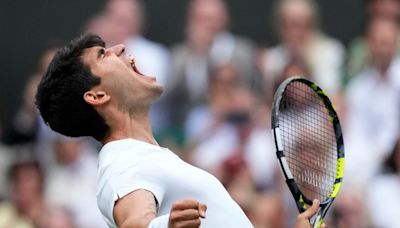 Wimbledon 2024: Carlos Alcaraz battles from behind to beat Daniil Medvedev and reach another SW19 final