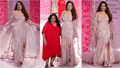 Sonakshi Sinha brings fairytale glamour in dreamy blush pink gown for Dolly J at FDCI India Couture Week 2024: Watch