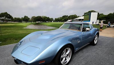 Fort Worth Charles Schwab Challenge winner drives off in this classic American sports car