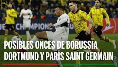 Alineación Borussia Dortmund - PSG: Alineación posible de Borussia Dortmund y PSG en el partido de hoy de la Champions League