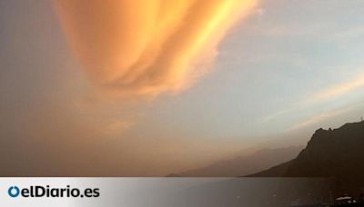 Una nube lenticular ‘meteórica’ en La Palma dorada por la calima, ‘Imagen del Día de La Tierra