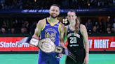 Social media reacts to Sabrina Ionescu’s three-point shootout vs. Stephen Curry