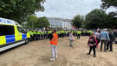 Complaint submitted against police after event disrupted by protesters