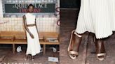 Lupita Nyong’o Shines in Gold Metallic Heels and Pleated Dress for ‘A Quiet Place: Day One’ Promotion