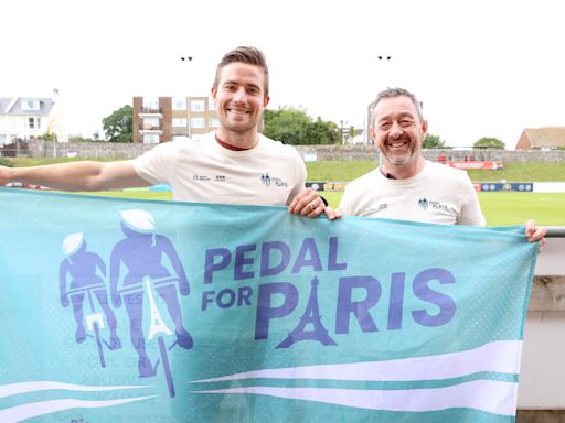 Olympic champion visits football club during climate action bike ride to Paris