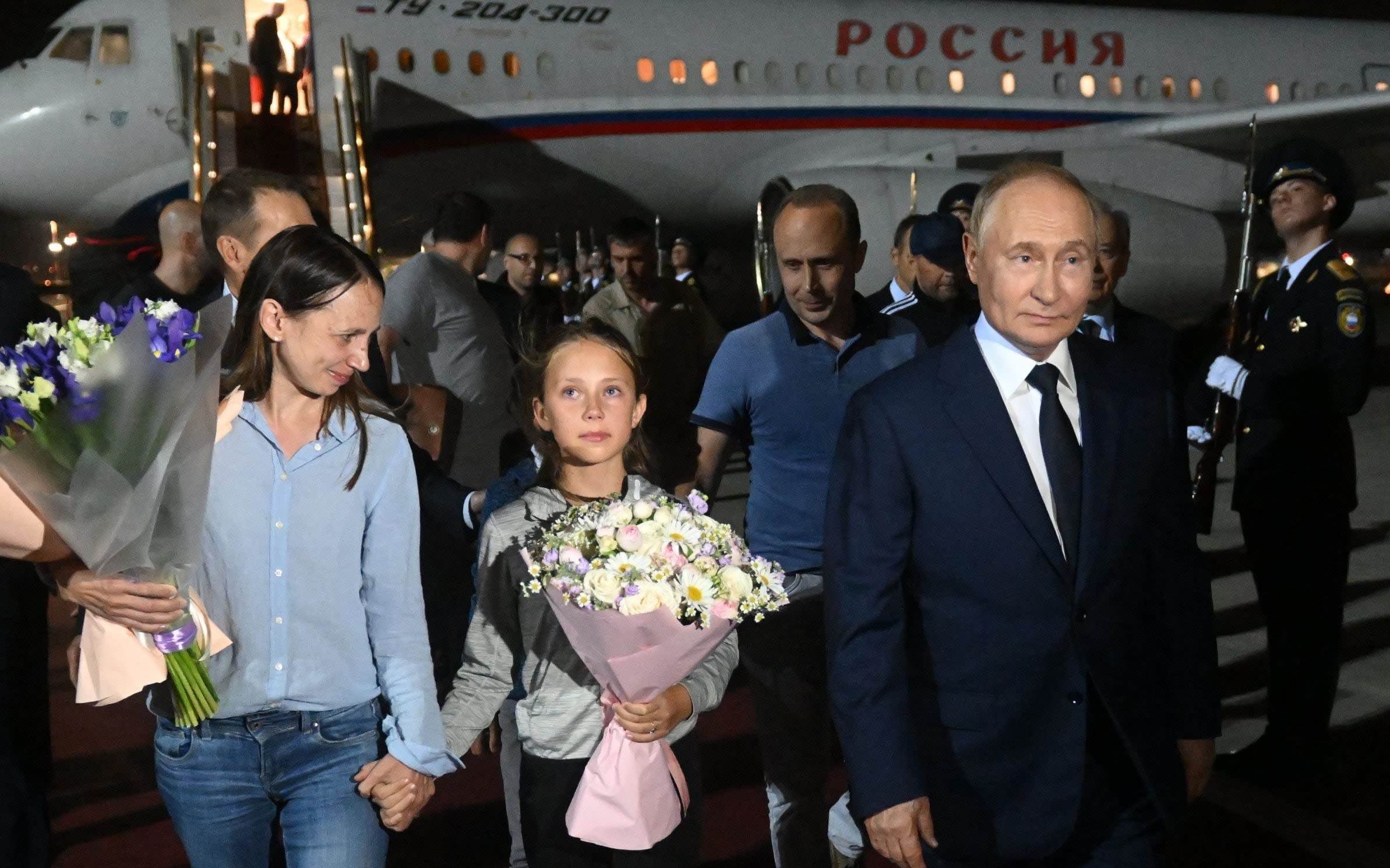 Putin greets freed Russian prisoners after swap deal with West