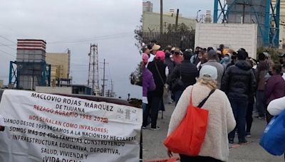 ¡No hay paso! Residentes de Maclovio Rojas en Tijuana bloquean acceso a planta Pemex en Rosarito