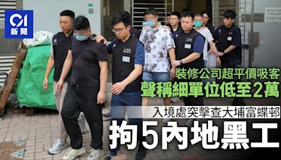 廉價裝修費招客引懷疑 入境處大埔富蝶邨拘5名內地黑工